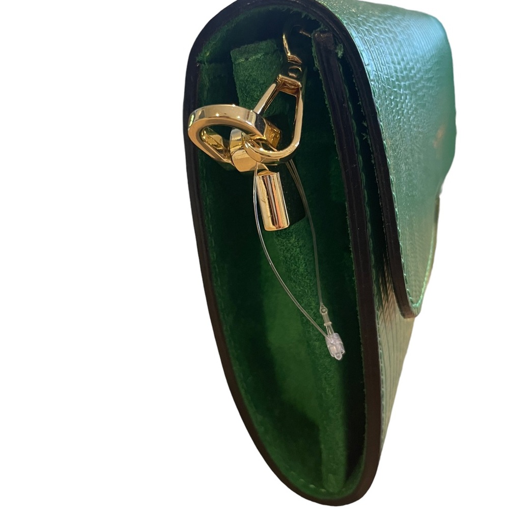 Viola Castellani Green Leather Chain Bag purse. - Picture 2 of 7